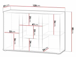 Skænk Tornola 106 (Hvid + Glansfuld hvid)