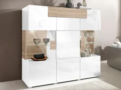 Skænk Torsone 100 (Hvid + Glansfuld hvid + San remo eg)