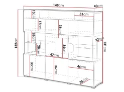 Skænk Torsone 100 (Hvid + Glansfuld hvid + San remo eg)