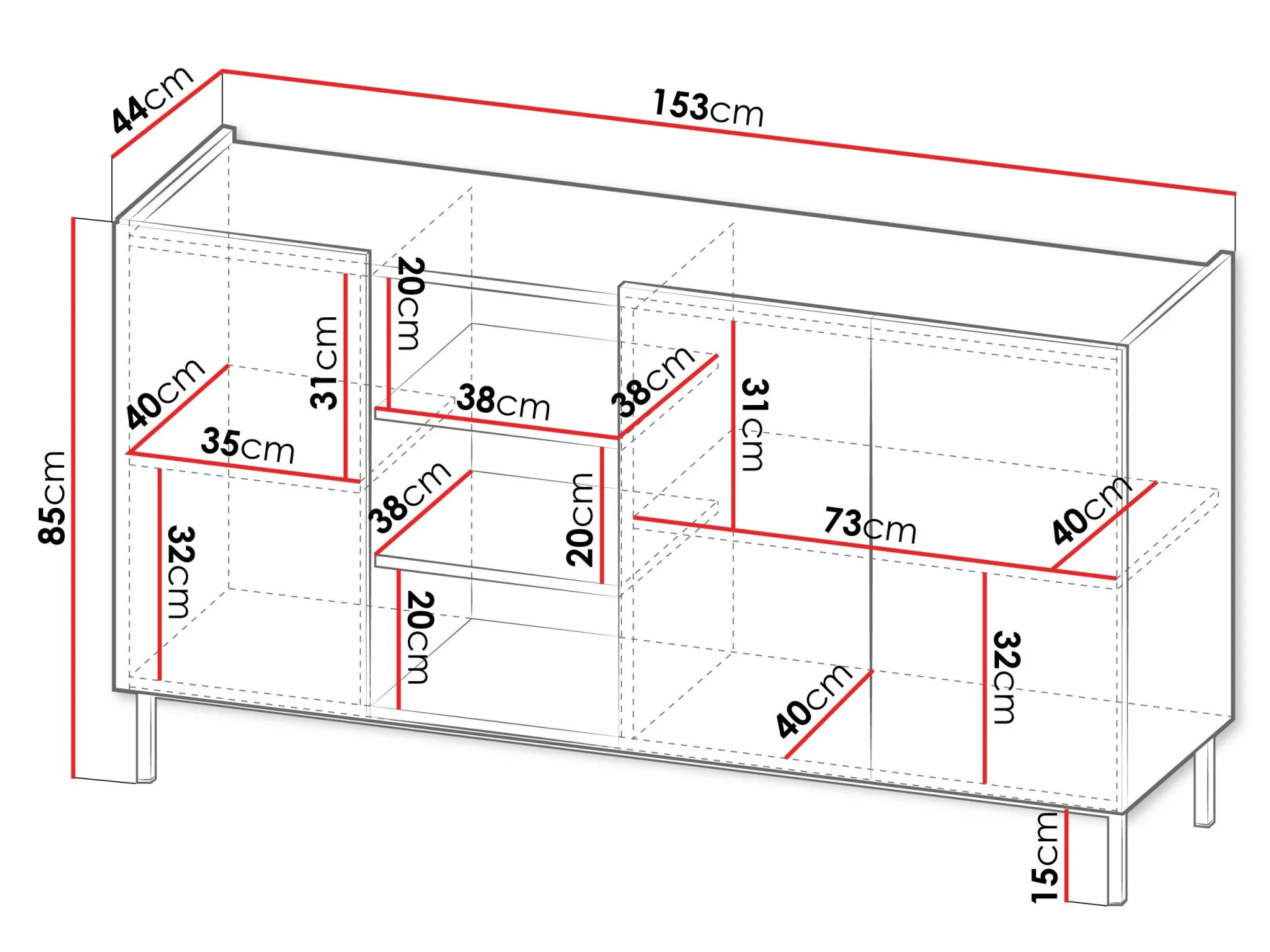 Skænk Veldome 100 (Kashmir + Egetræ)