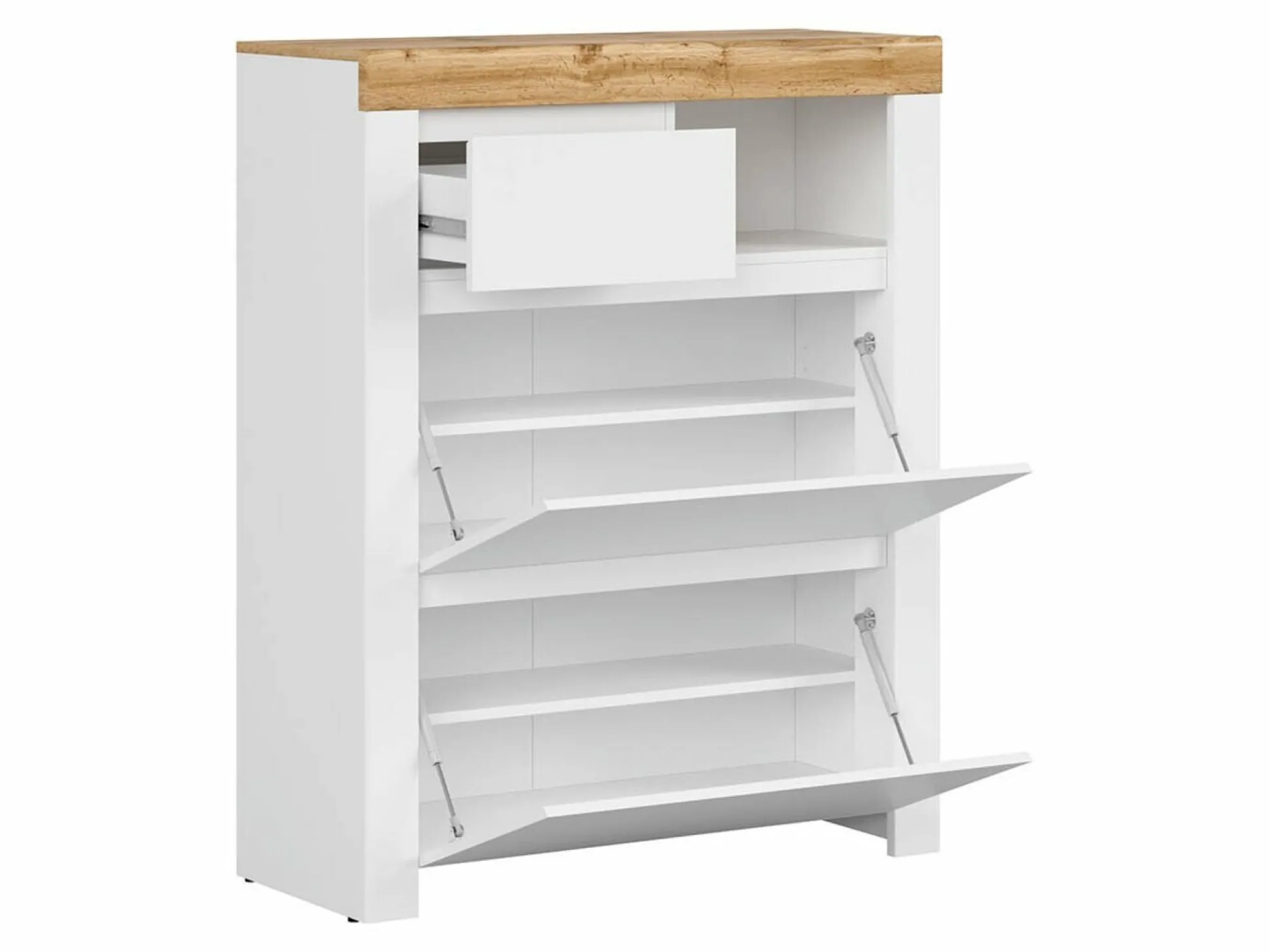 Skoskab Sonsoru 119 (Hvid + Glansfuld hvid + Wotan eg)