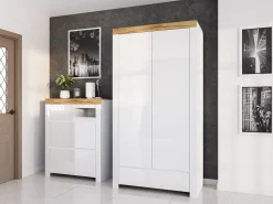 Skoskab Sonsoru 119 (Hvid + Glansfuld hvid + Wotan eg)