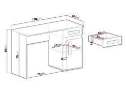 Skrivebord Aviseve 100 (Antracit + Hvid)