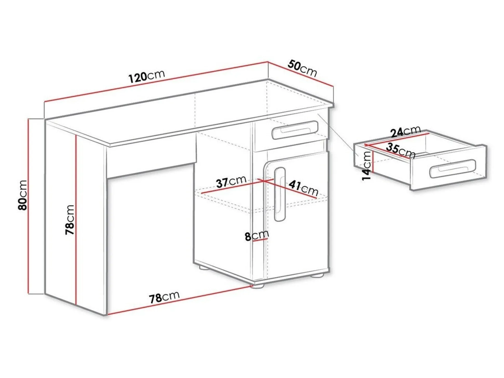 Skrivebord Aviseve 100 (Antracit + Hvid)