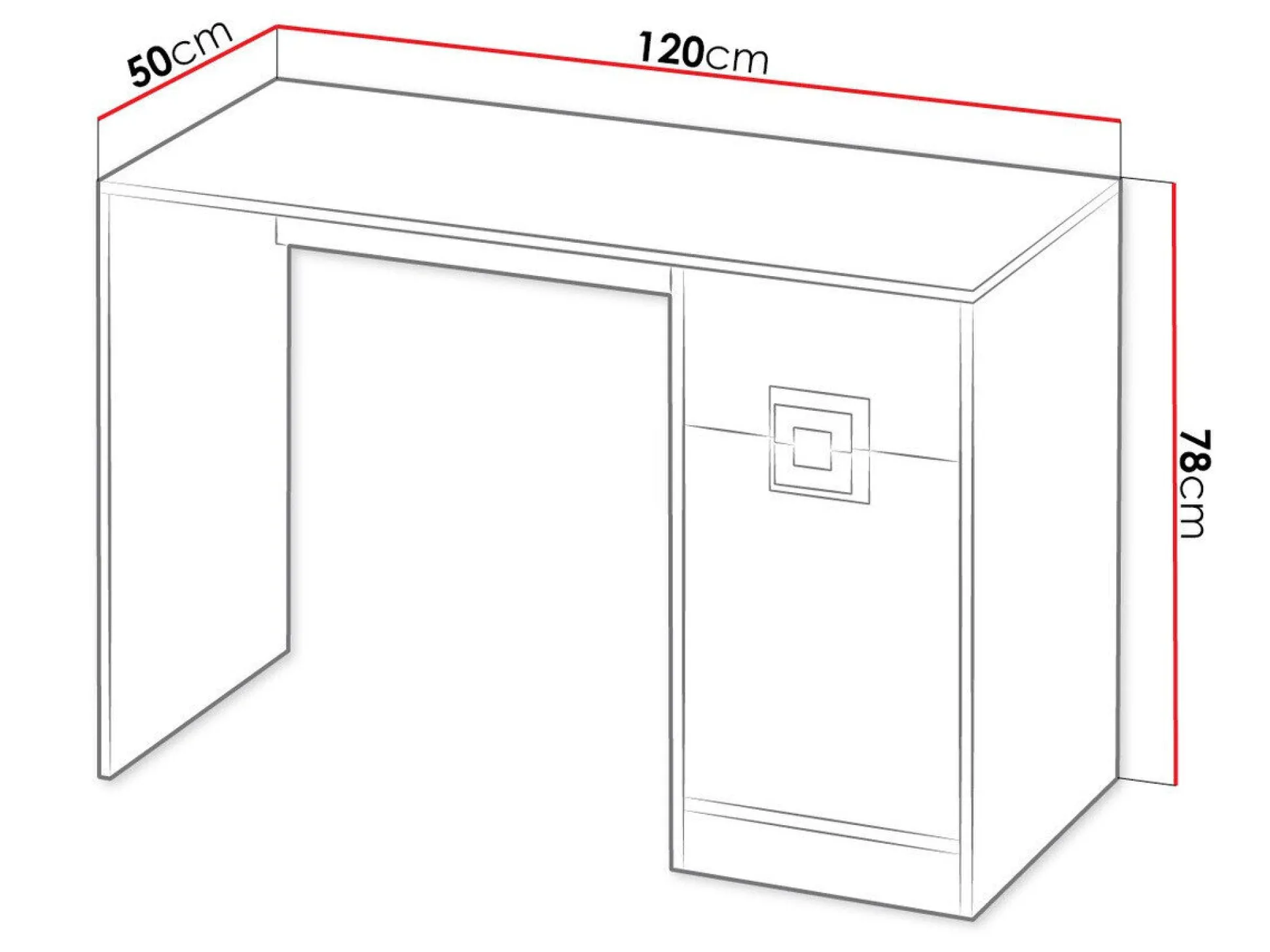 Skrivebord Balvire 110 (Lys eg + Hvid + Grå)