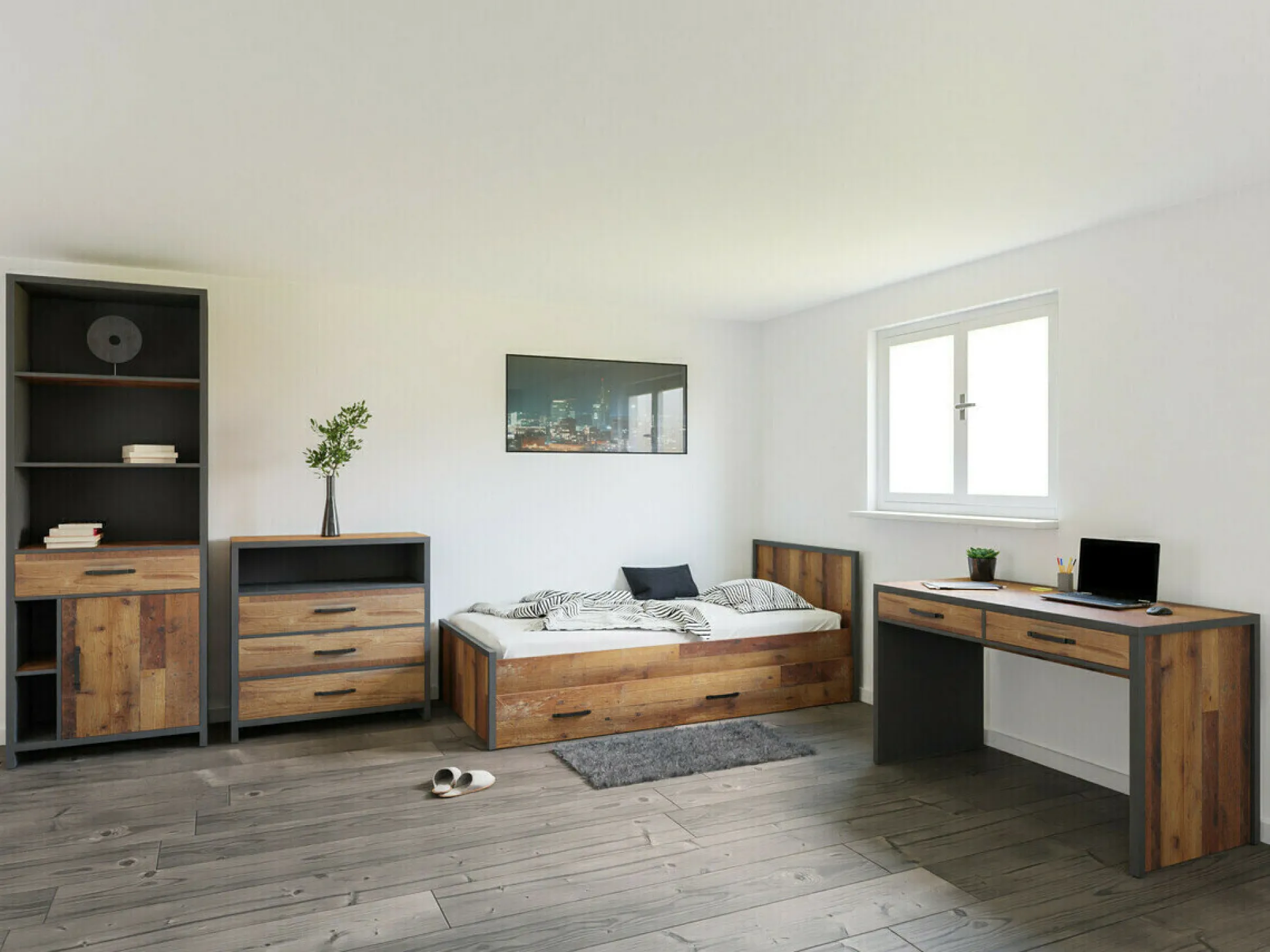 Skrivebord Belsera 100 (Brun + Matera grå)