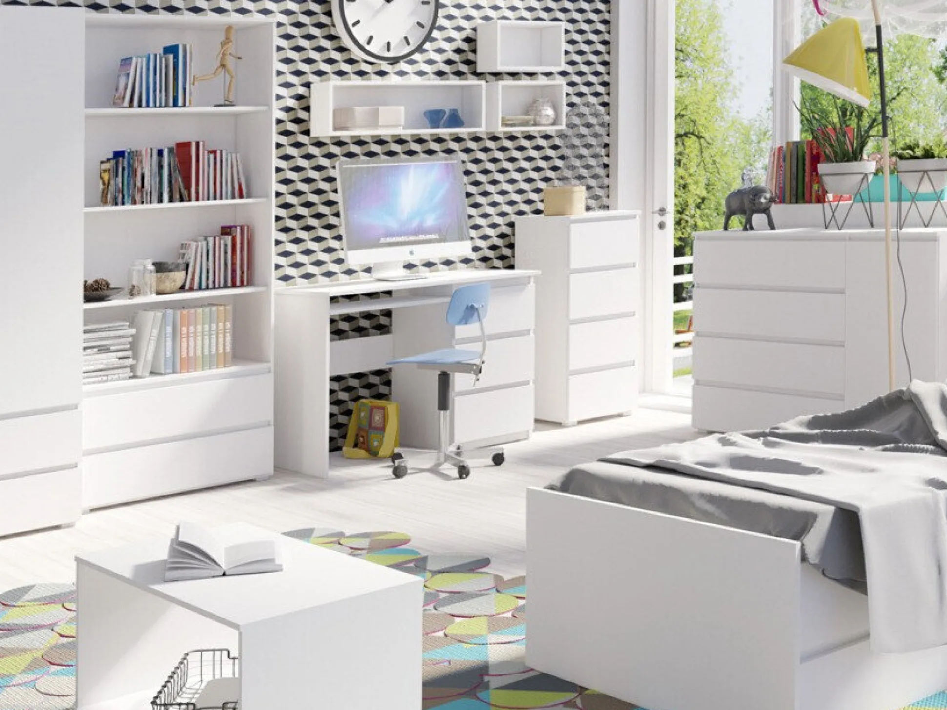 Skrivebord Cirdora 108 (Hvid)