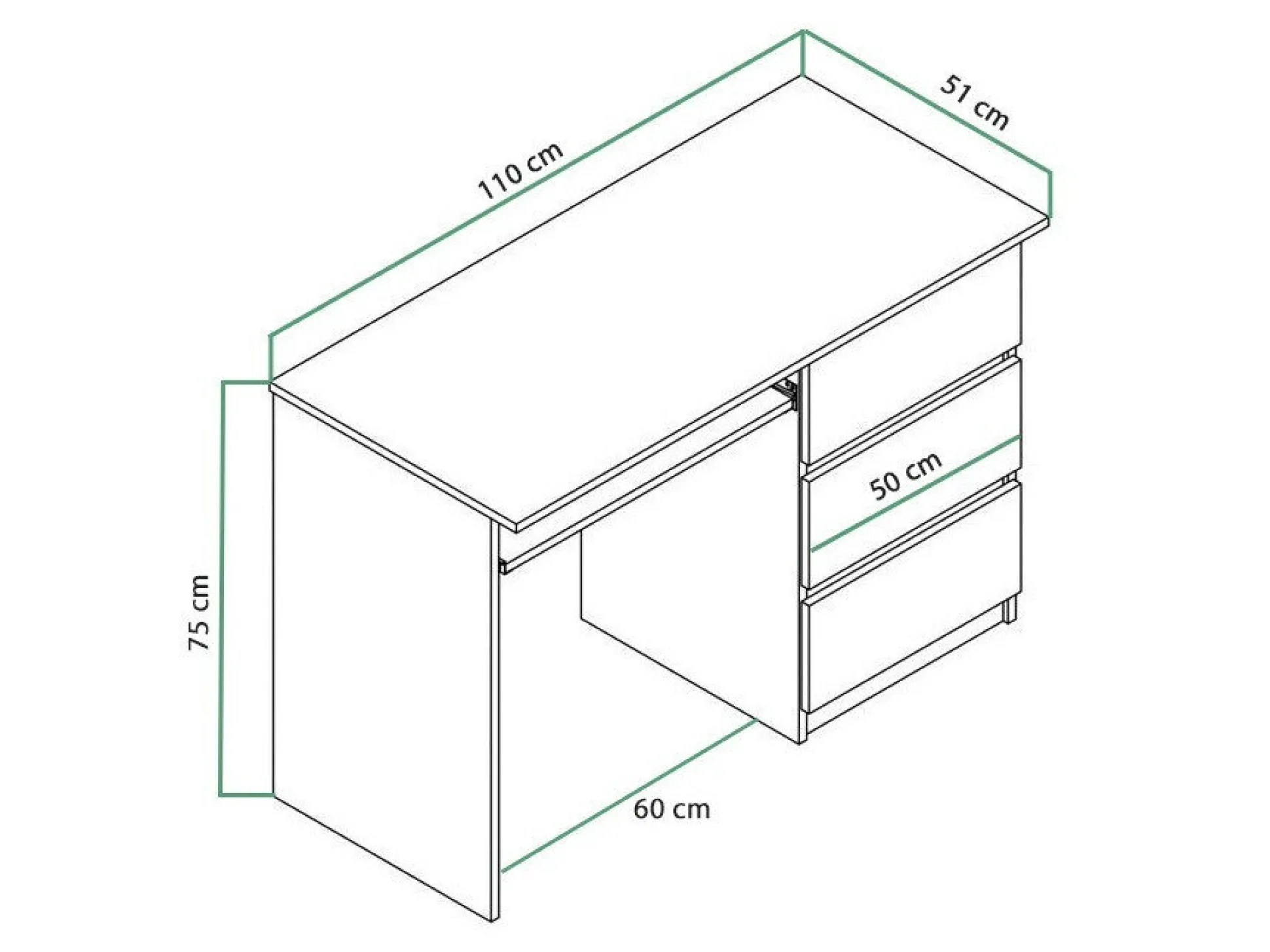 Skrivebord Cirdora 108 (Hvid)