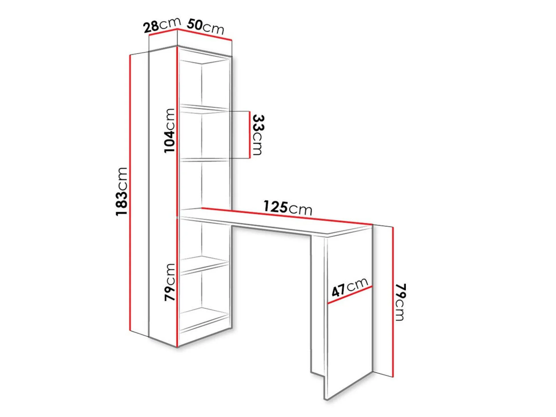 Skrivebord Dover 109 (Sonoma eg)