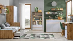 Skrivebord Evaropha 106 (Wotan eg + Hvid)