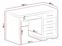 Skrivebord Fiomeri 120 (Santana eg)