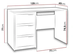 Skrivebord Fivelbo 100 (Kloster eg + Blank sort)