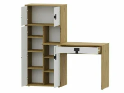 Skrivebord Florevi 101 (Gloss grå + Artisan eg)