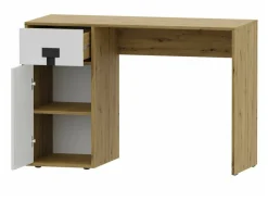 Skrivebord Florevi 100 (Mat hvid + Artisan eg)