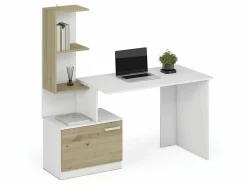 Skrivebord Houston 1948 (Hvid + Artisan eg)