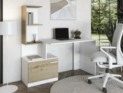 Skrivebord Houston 1948 (Hvid + Artisan eg)