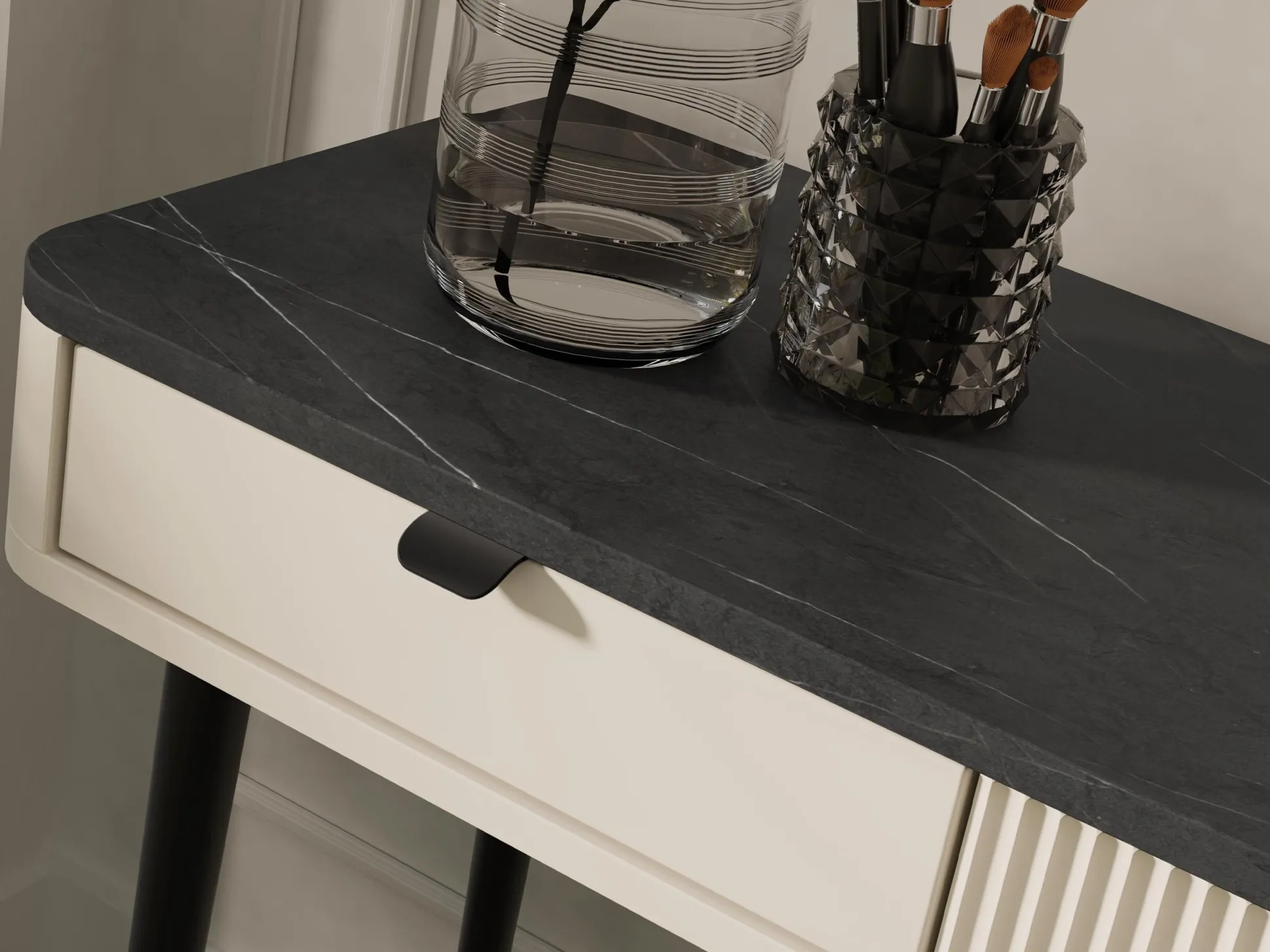 Skrivebord Lufela 114 (Kashmir + Grå marmor)