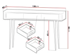 Skrivebord Lufela 114 (Kashmir + Grå marmor)
