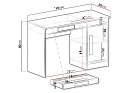 Skrivebord Merevari 100 (Hvid + Glansfuld hvid + Grå)