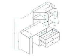 Skrivebord Mirelbu 110 (Artisan eg + Hvid + Sort)