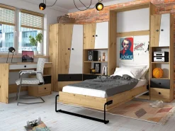 Skrivebord Mirelbu 109 (Artisan eg + Glansfuld hvid)