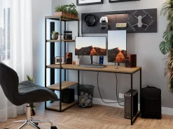 Skrivebord Oswego 107 (Brun + Sort)