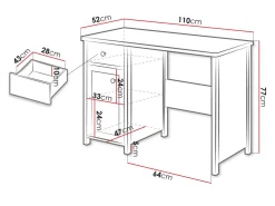 Skrivebord Romelbo 139 (Hvid + Egetræ)