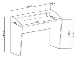 Skrivebord Sorviru 100 (Hvid + Turkis)
