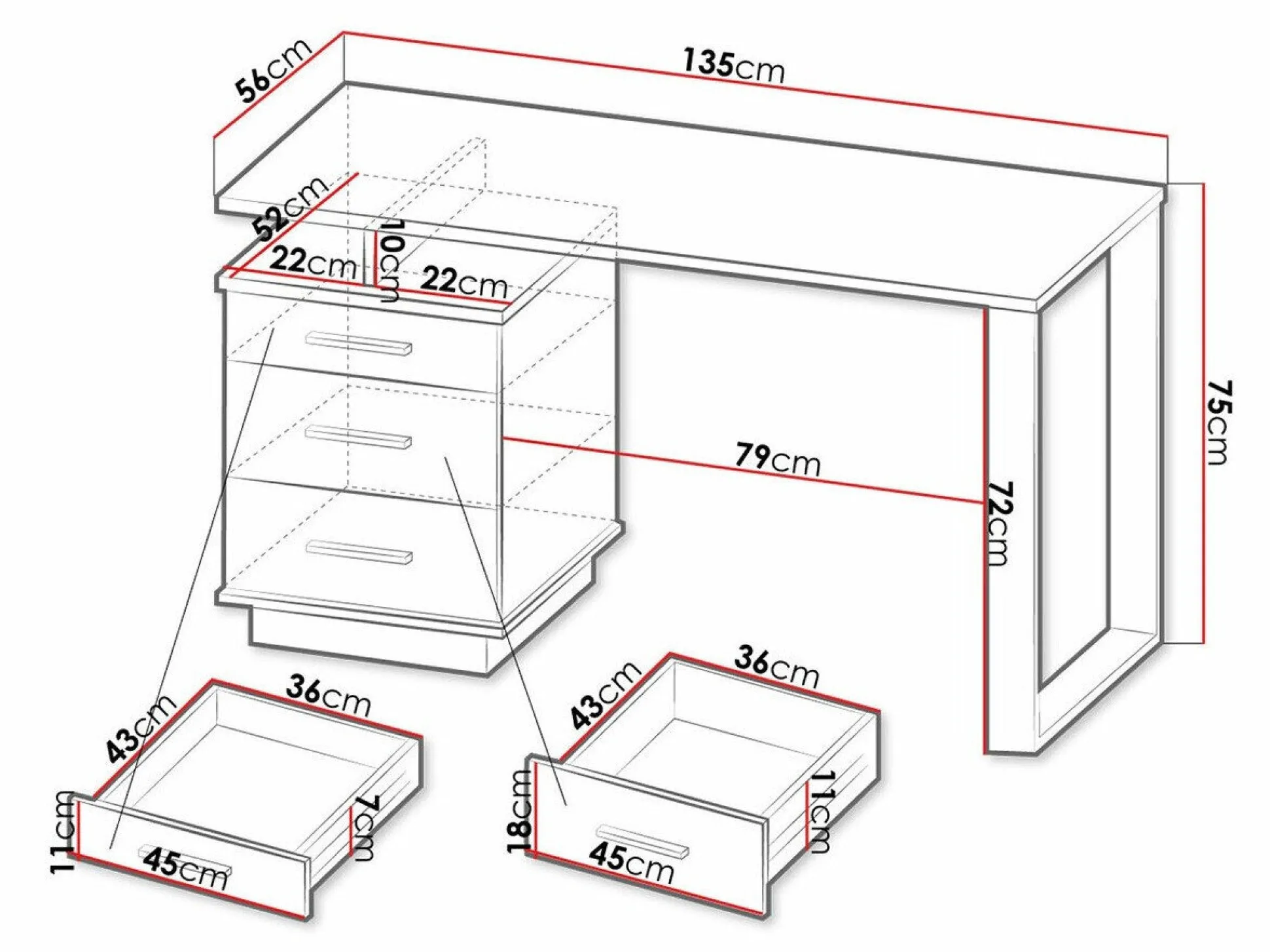 Skrivebord Tenodeu 107