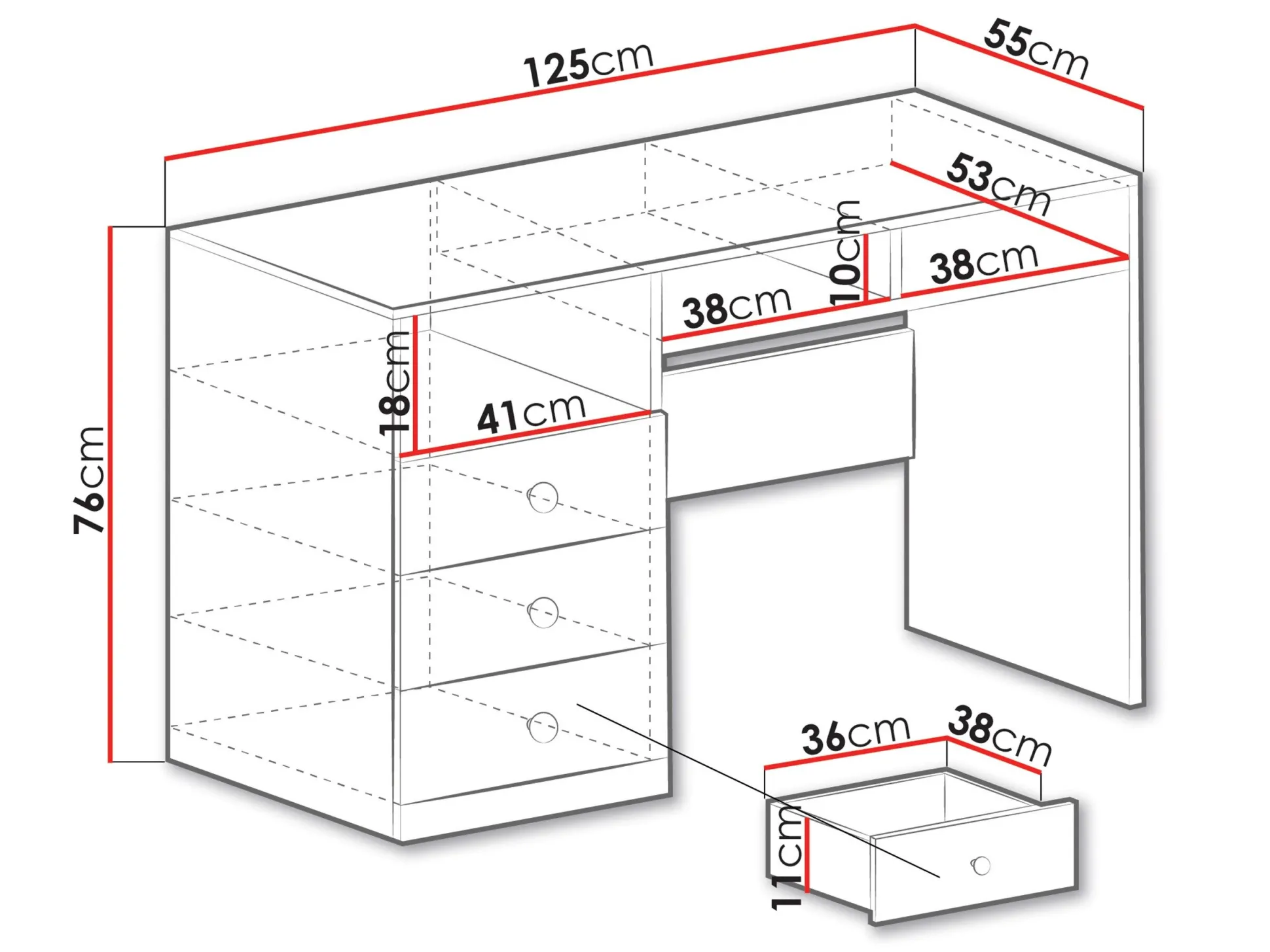Skrivebord Tesmonu 107