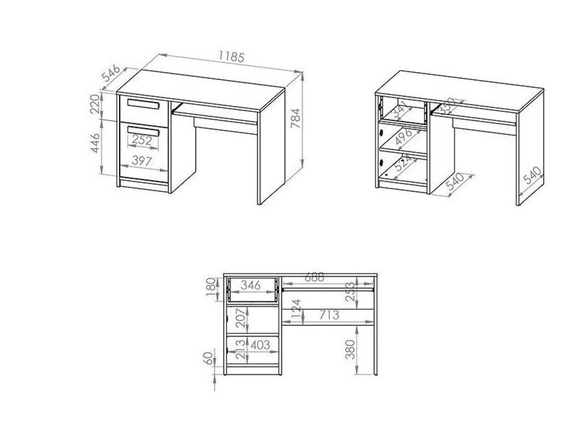 Skrivebord Tivruve 110