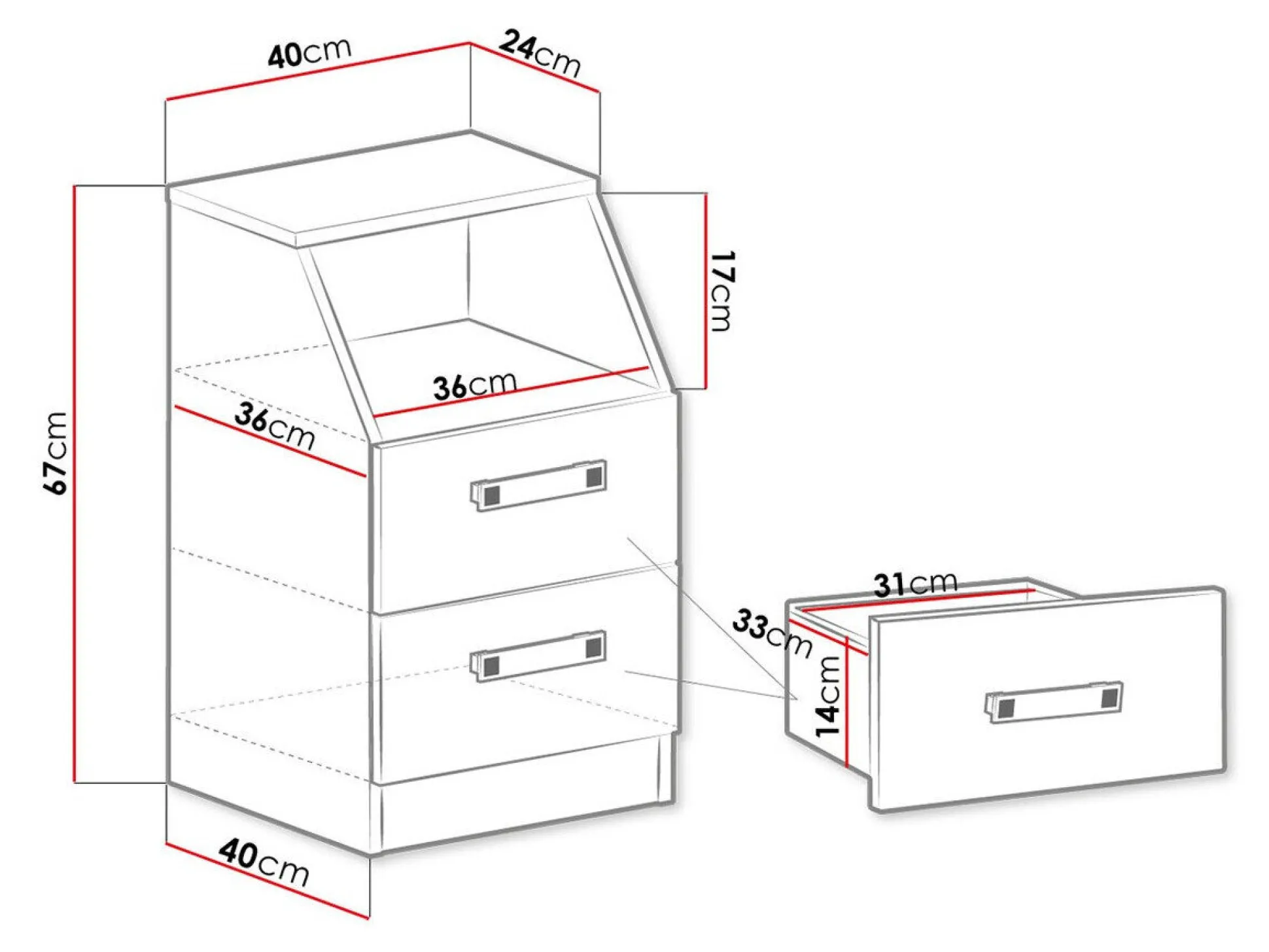 Skuffesektion Sorviru 102 (Hvid + Turkis)