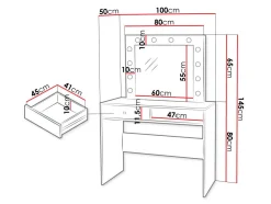 Sminkebord Bedford 100