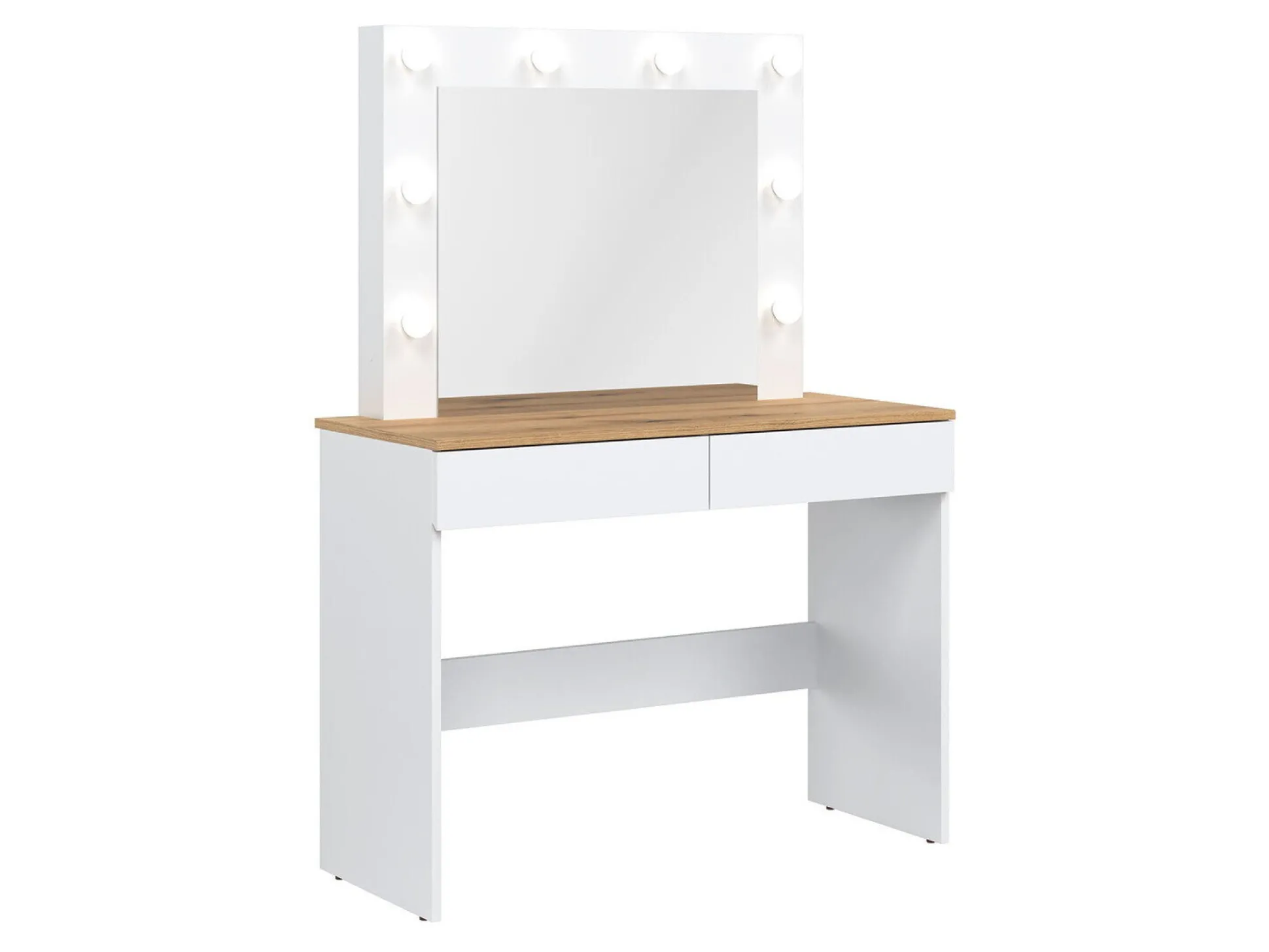 Sminkebord Catelbi 113 (Hvid + Egetræ)