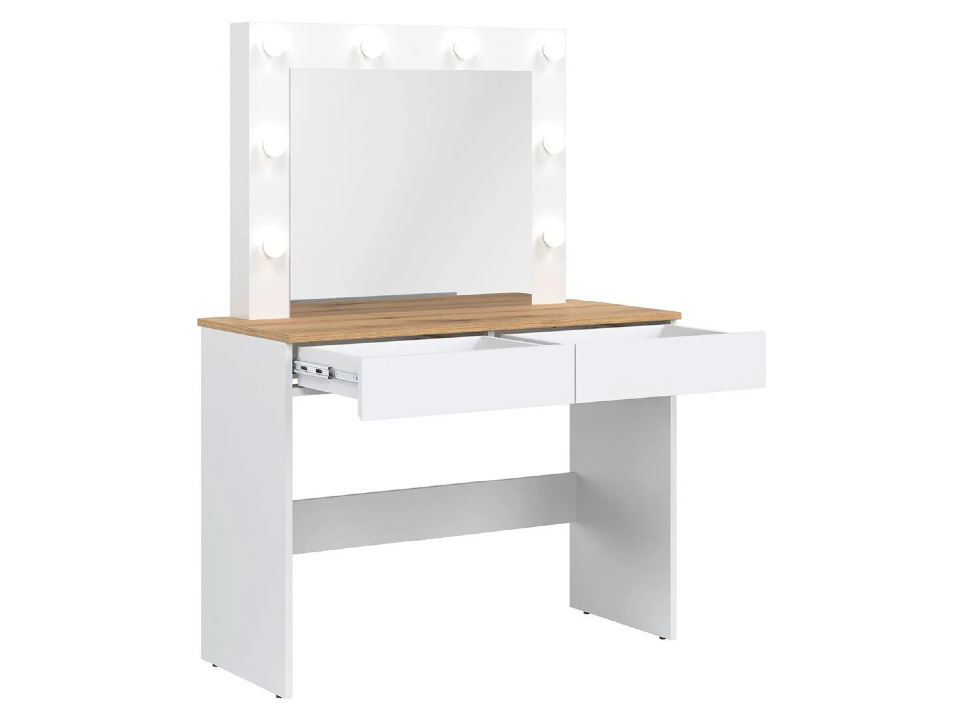 Sminkebord Catelbi 113 (Hvid + Egetræ)