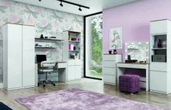 Sminkebord Catelbi 113 (Hvid + Egetræ)