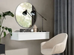 Sminkebord Delpher I (Hvid + Glansfuld hvid)