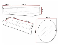 Sminkebord Delpher I (Hvid + Glansfuld hvid)