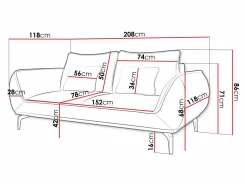 Sofa Lincoln 196 (Aragon 03)
