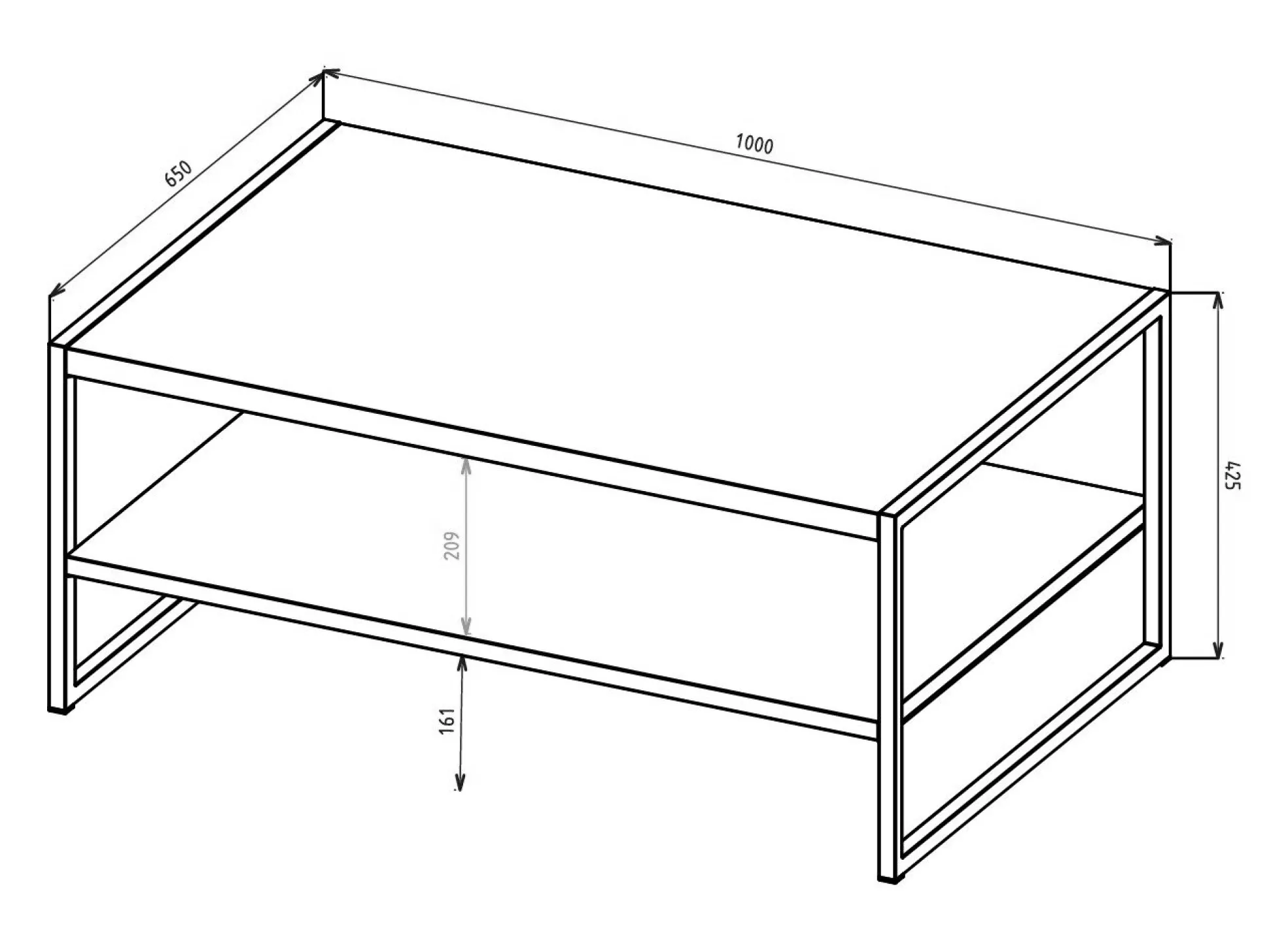 Sofabord Austin 381 (Congo + Sort)