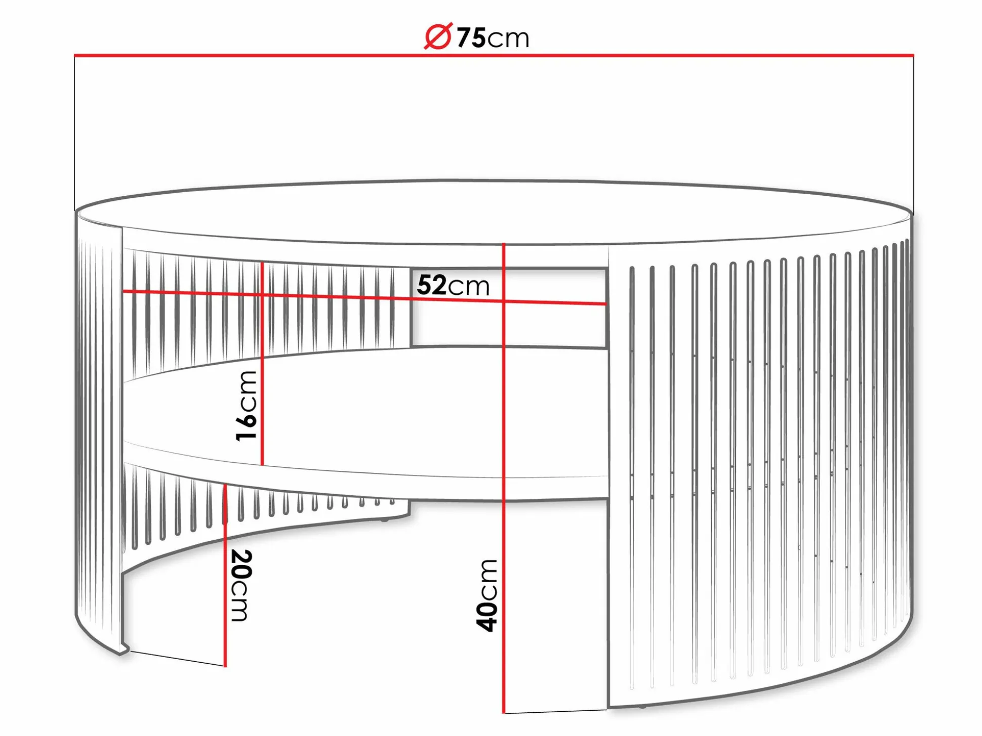 Sofabord Civer II (Lyserød + Hvid)
