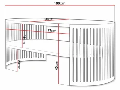 Sofabord Civer III (Sort + Hvid)
