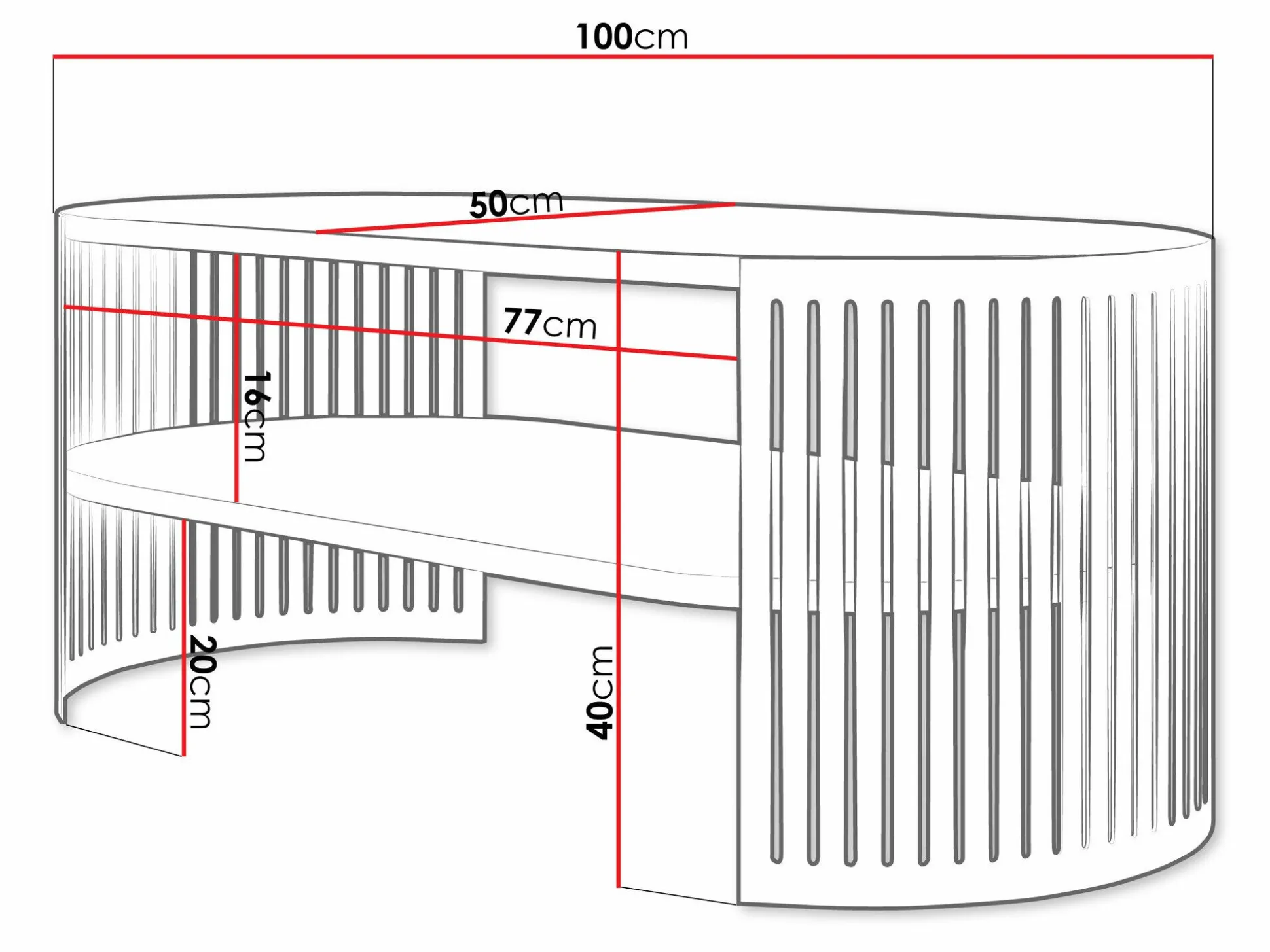 Sofabord Civer III (Sort + Hvid)