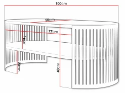 Sofabord Civer IV (Gylden + Hvid)