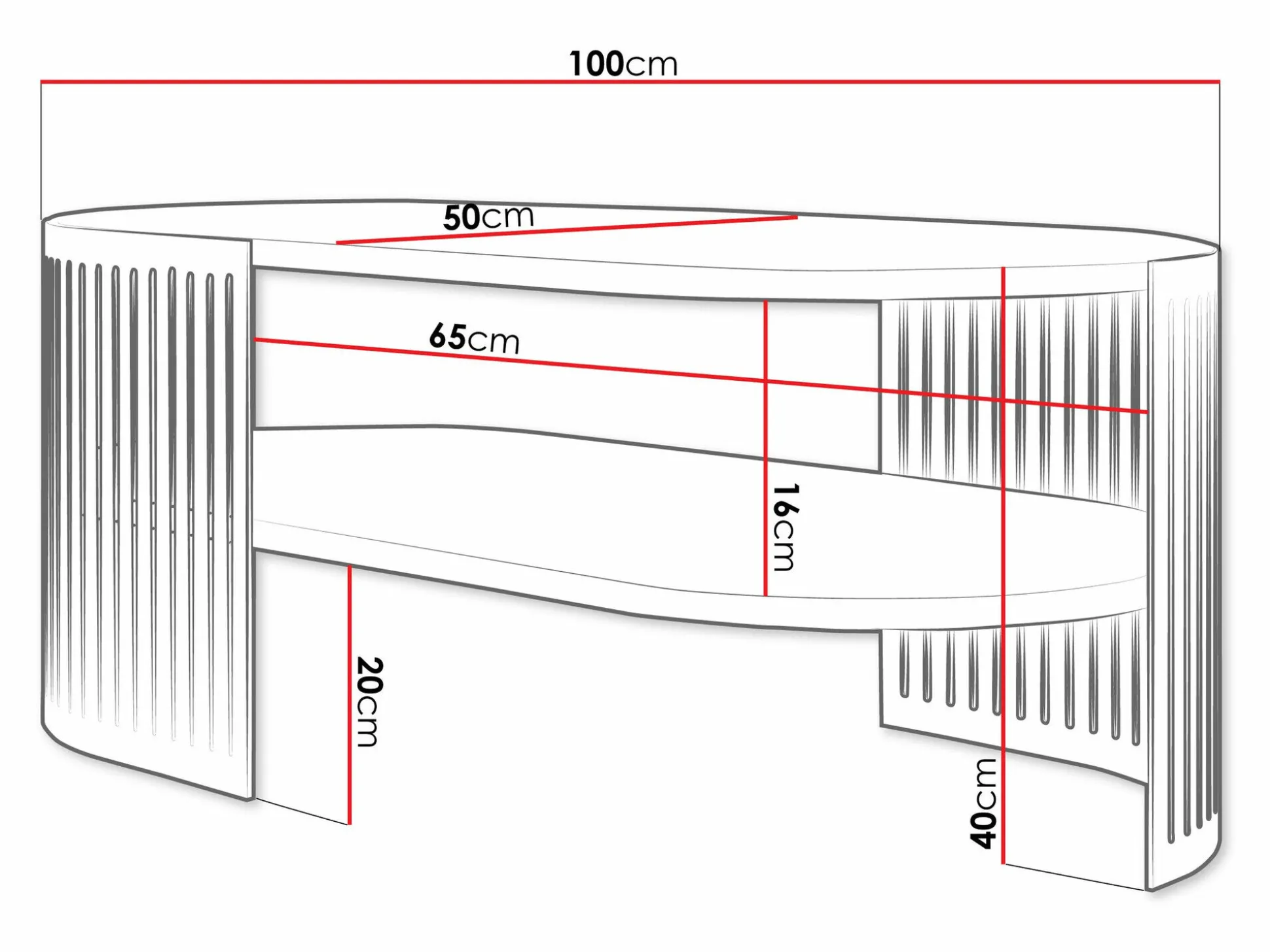 Sofabord Civer VII (Lyserød + Hvid)