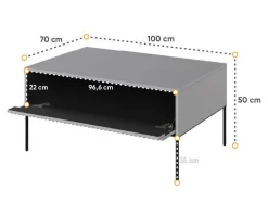 Sofabord Fernolu 110 (Grå + Sort)