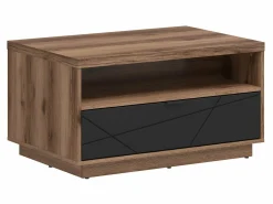 Sofabord Fivale 117 (Mørk Delano eg + Mat sort)