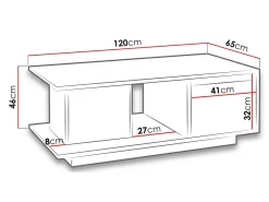 Sofabord Fivelbo 103 (Kloster eg + Blank sort)