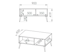 Sofabord Flonovu 106 (Mørkeblå + Gylden)