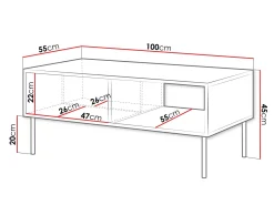 Sofabord Flosoru 103 (Valnød + Sort)